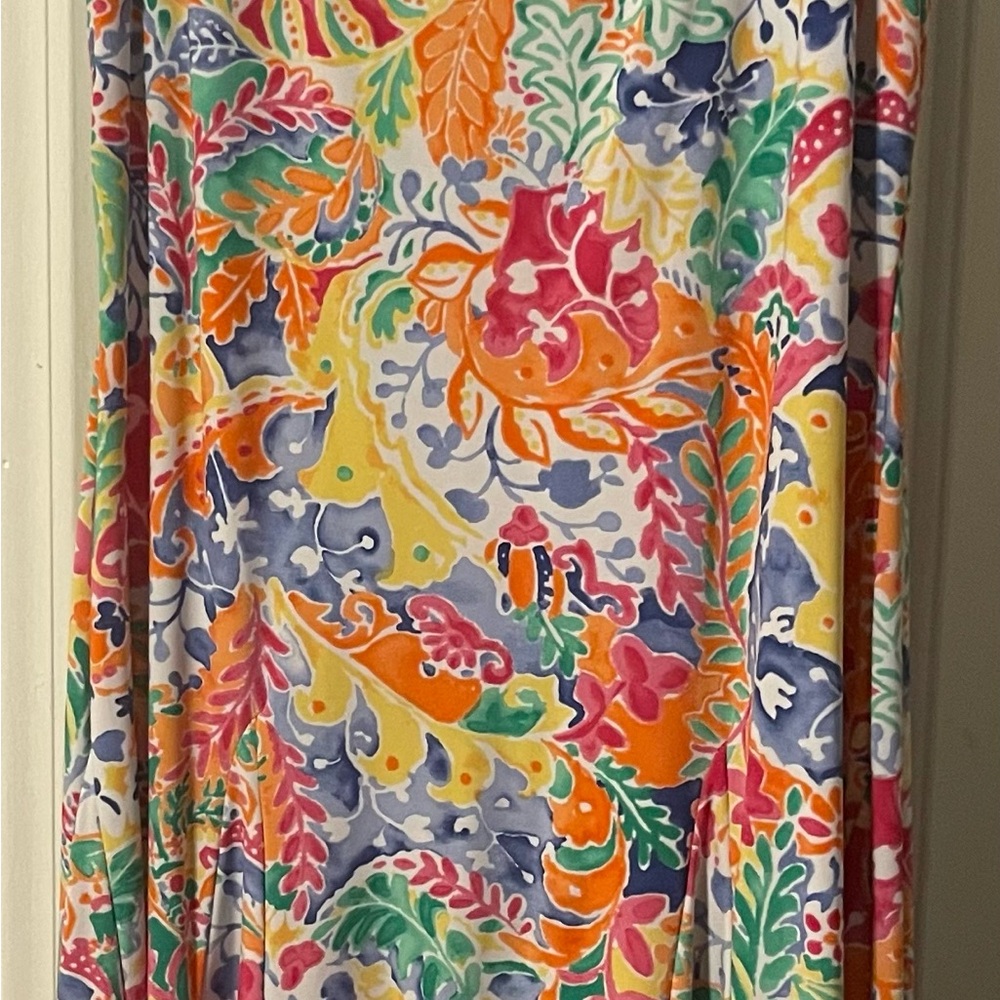 Size Large Ralph Lauren Fit and Flair  dress Resort , Beachy ,Tropical Wear